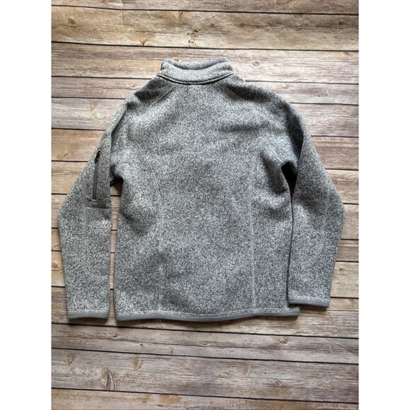 Patagonia Youth 10 Medium Heather Gray Sweater 1/4 Zip Fleece Jacket Sleeve Zip - Picture 8 of 8